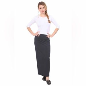 Kosher Casual Long Pencil Skirt - Dark Heather Grey
